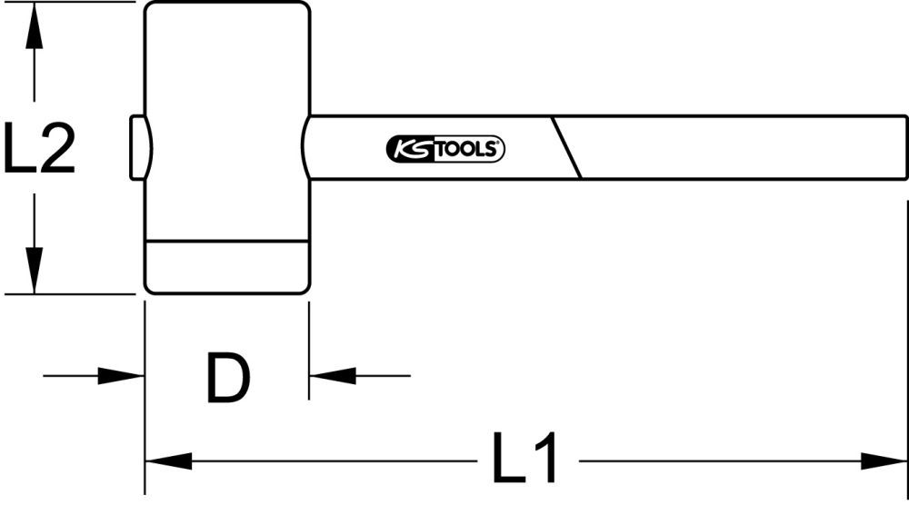 Produktbild KS TOOLS Kunststoffhammer mit Schutzisolierung Kopf Ø 55mm bild 2