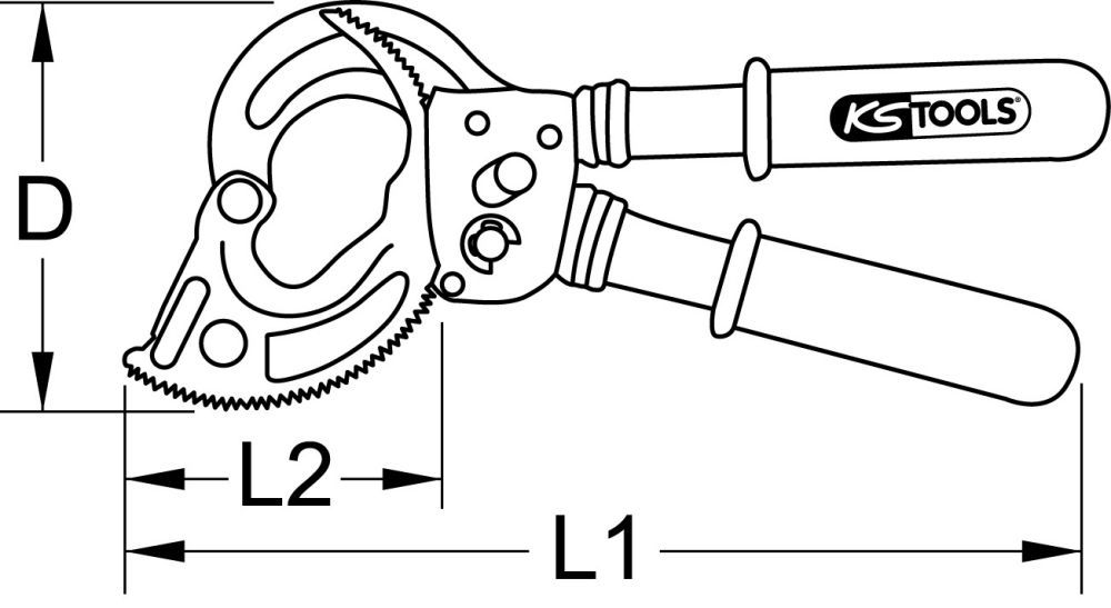 Produktbild KS TOOLS Ratschenkabelschere mit Schutzisolierung 530mm bild 2