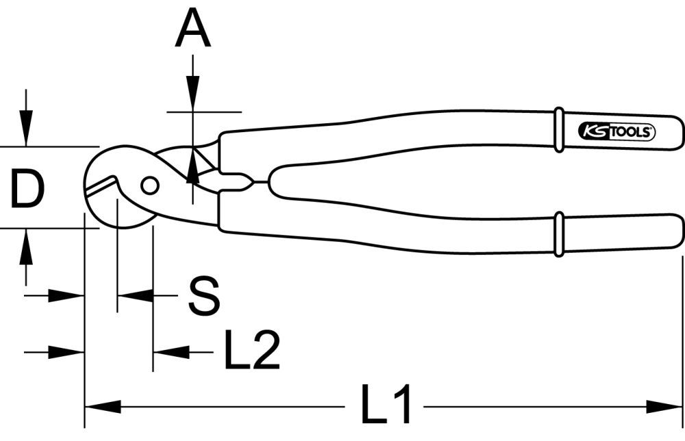 Produktbild KS Tools Drahtseil Kabelschere mit Schutzisolierung 600mm bild 2
