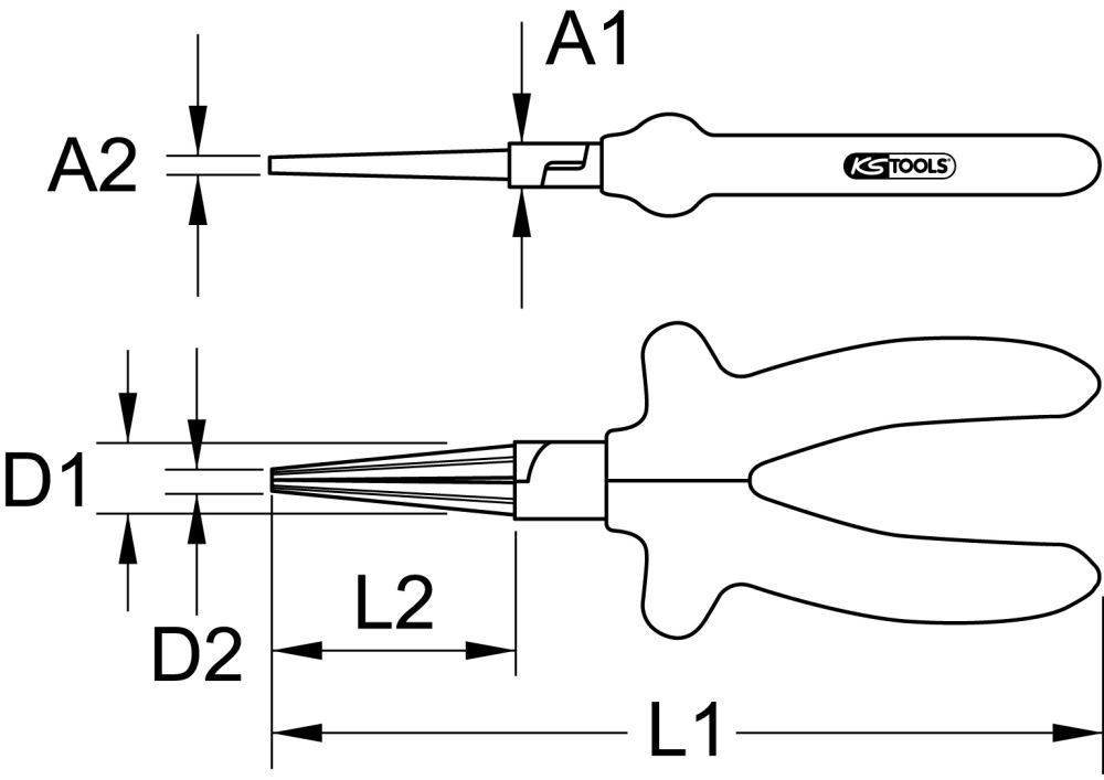 Produktbild KS TOOLS 1000V Langbeck-Rundzange 160mm bild 2