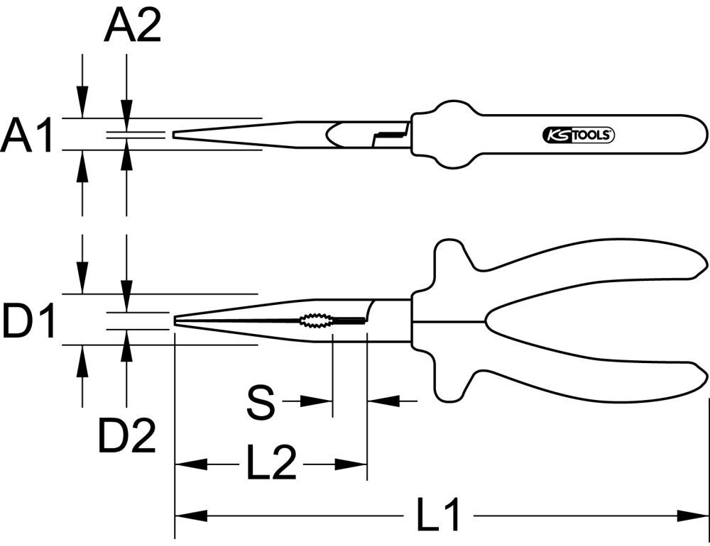 Produktbild KS TOOLS CLASSIC VDE Flachrundzange 160mm bild 2