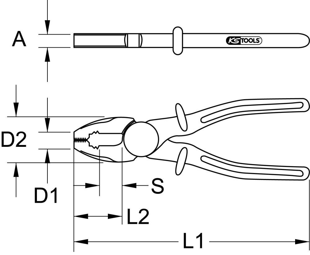 Produktbild KS Tools Kunststoff-Kombizange mit Schutzisolierung, 200mm bild 2