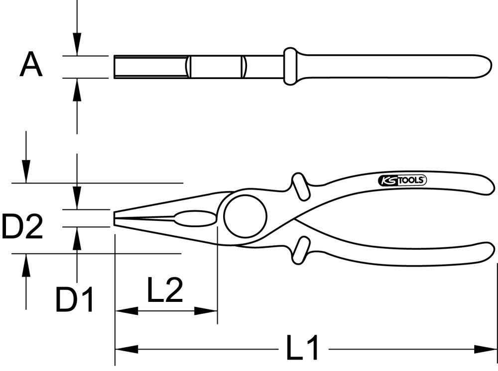 Produktbild KS Tools Kunststoff-Flachzange mit Schutzisolierung, 200mm bild 2