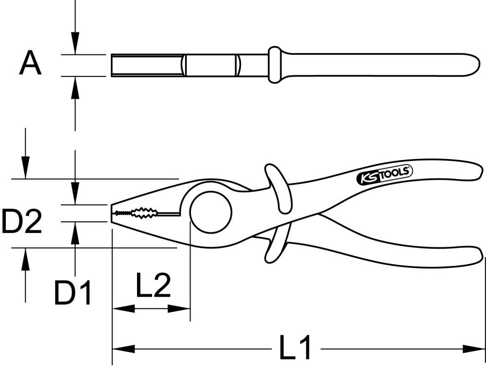 Produktbild KS Tools Kunststoff-Flachzange mit Schutzisolierung, 180mm bild 2
