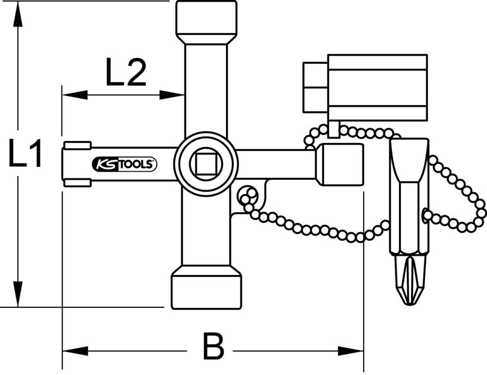Produktbild KS Tools Universal Schaltschrankschlüssel 71 mm bild 2