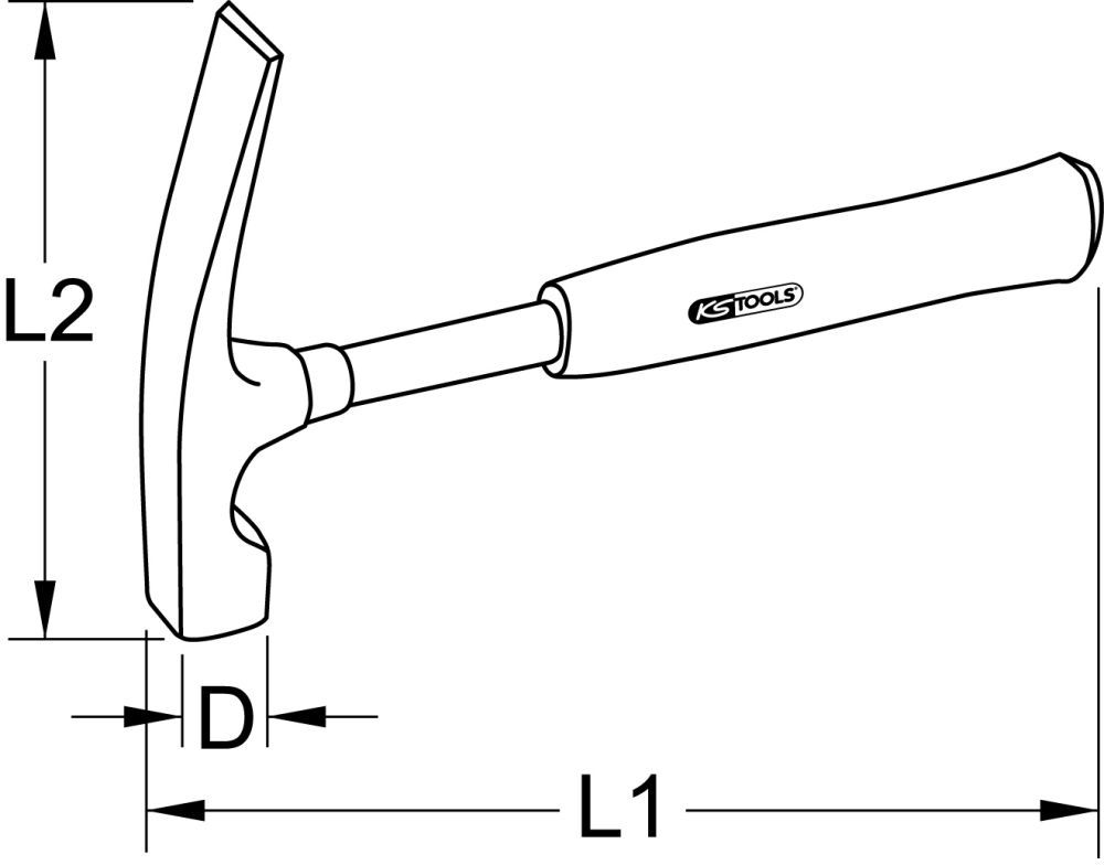 Produktbild KS Tools Maurerhammer rheinische Form 500g bild 2