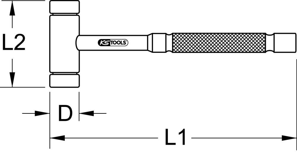 Produktbild KS Tools BRONZEplus Maschinistenhammer 500g amerikanische Form bild 2