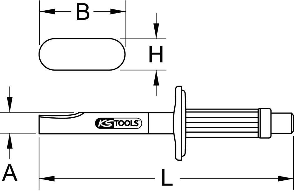 Produktbild KS Tools Karosserie-Trennmeißel mit Handschutzgriff, 300mm bild 2