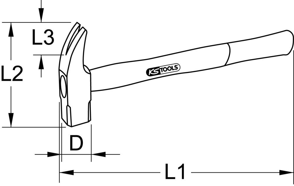Produktbild KS Tools BRONZEplus Klauenhammer 600g mit Hickorystiel bild 2