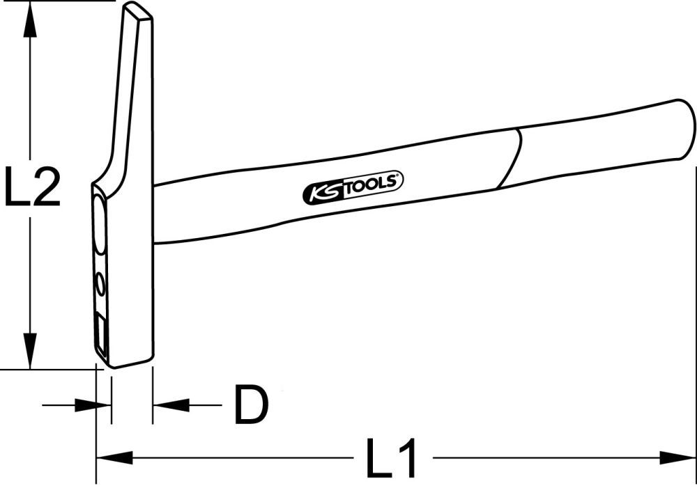 Produktbild KS Tools Elektrikerhammer französische Form Esche Stiel 200g bild 2