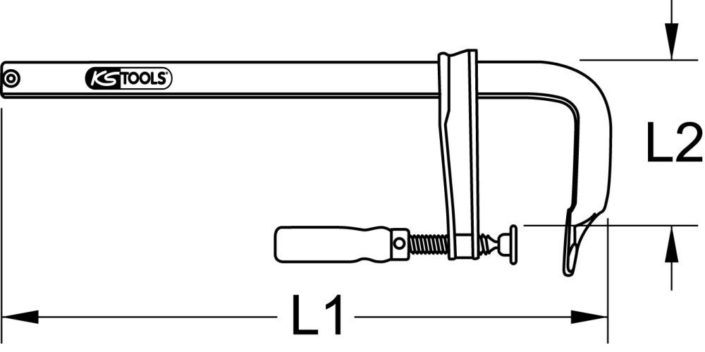 Produktbild KS Tools Temperguss Schraubzwinge 120x1500mm bild 2