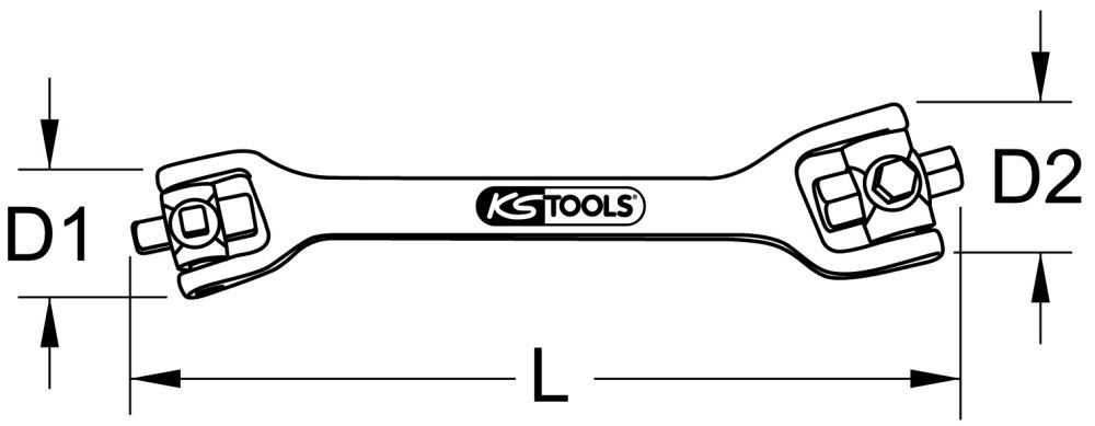 Produktbild KS Tools 8 in 1 Öldienst-Schlüssel, 270 mm bild 2