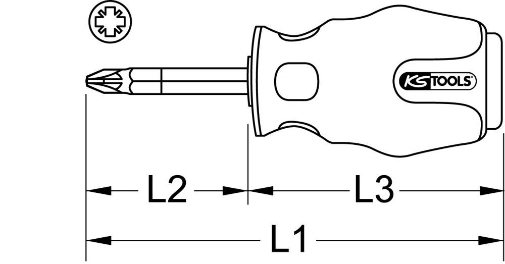 Produktbild KS Tools ERGOTORQUEmax Schlagkappen Schraubendreher PZ2 kurze Form bild 2