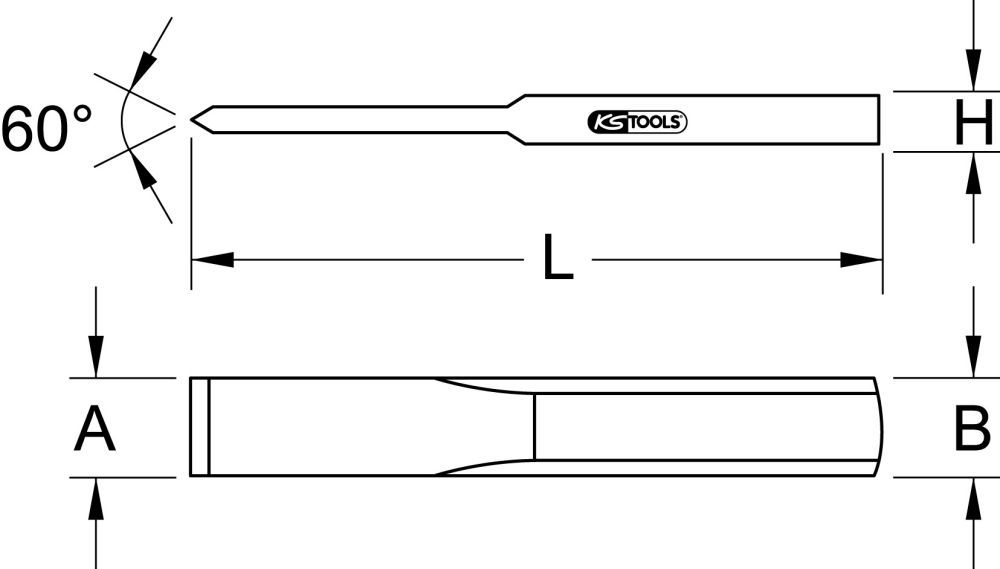 Produktbild KS Tools Fugenmeißel flach oval 250 x 70 mm bild 2