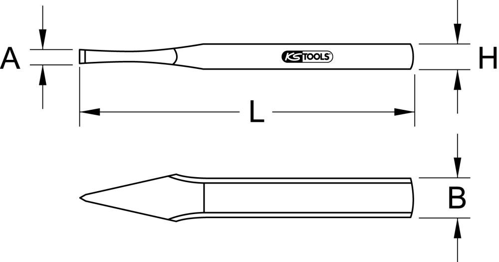 Produktbild KS Tools Kreuzmeißel flach oval 9 x 300 mm bild 2