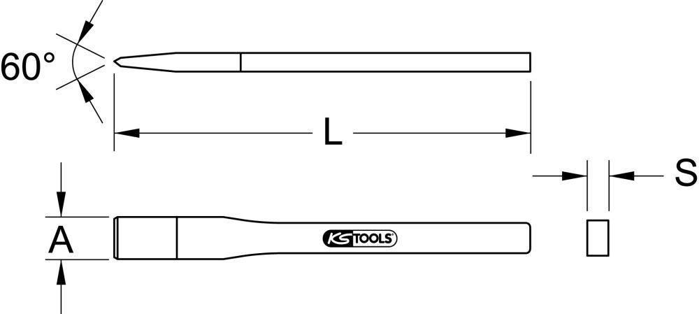 Produktbild KS Tools Maurermeißel 8-kant 30 x 500 mm bild 2
