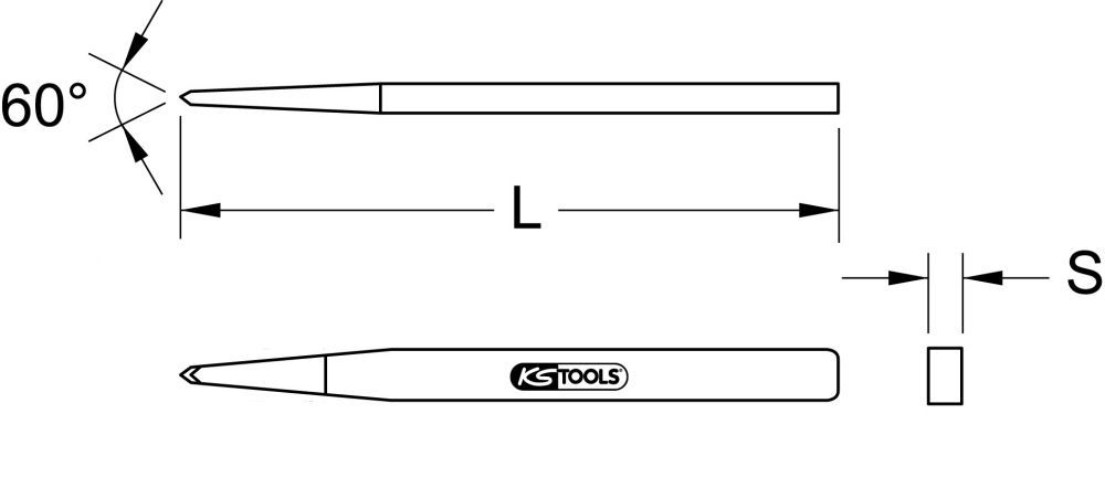 Produktbild KS Tools Fliesenspitzmeißel 4-kant 10 x 250 mm bild 2