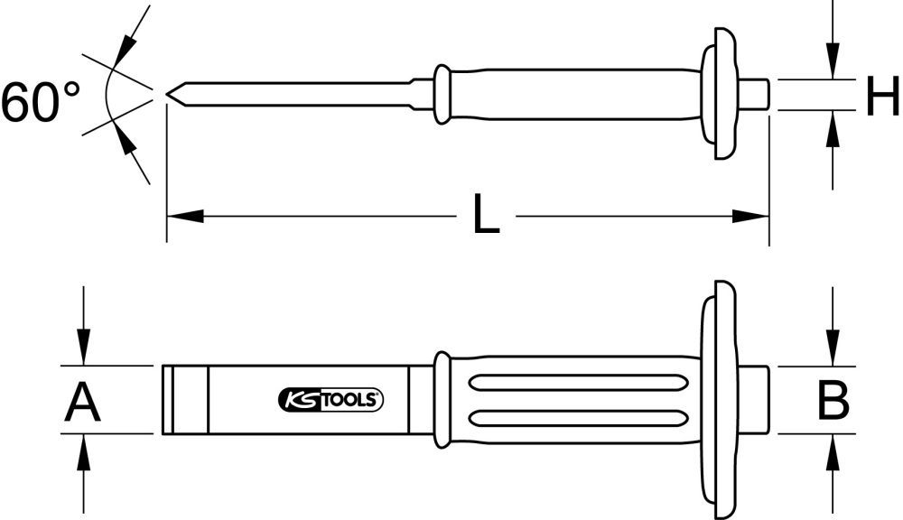 Produktbild KS Tools Schlitzmeissel mit Handschutzgriff, 240mm bild 2