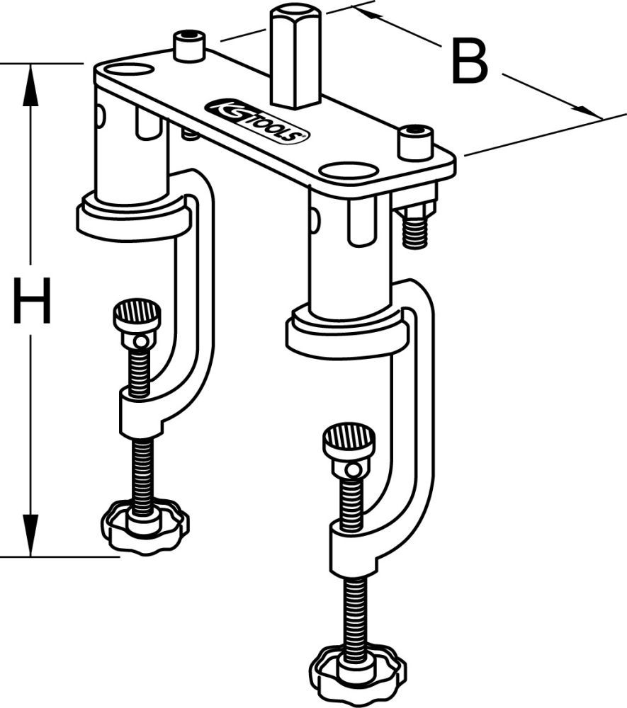 Produktbild KS Tools Tischklemmstück für Abstechgerät mit zwei Spannarmen bild 2