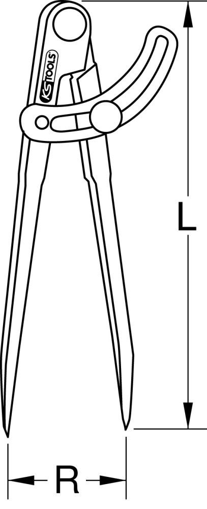 Produktbild KS Tools Spitzzirkel mit Stellbogen 600mm bild 2