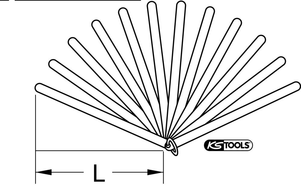 Produktbild KS Tools Kolbenspiellehre, 13 Blatt, 0,05-1mm, 200mm lang bild 2