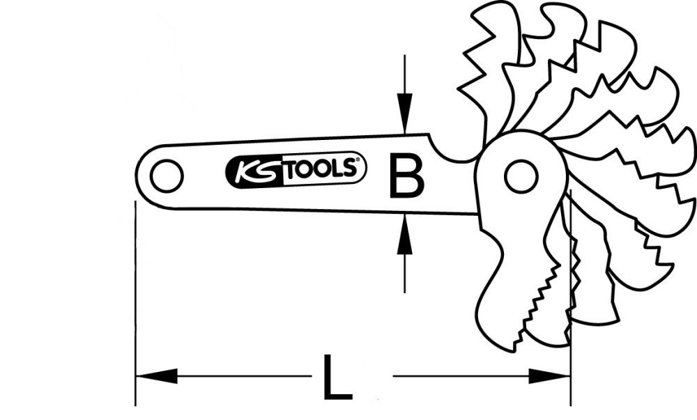 Produktbild KS Tools Trapez Gewindestahllehre für 30 Grad Gewinde 2 - 12mm bild 2