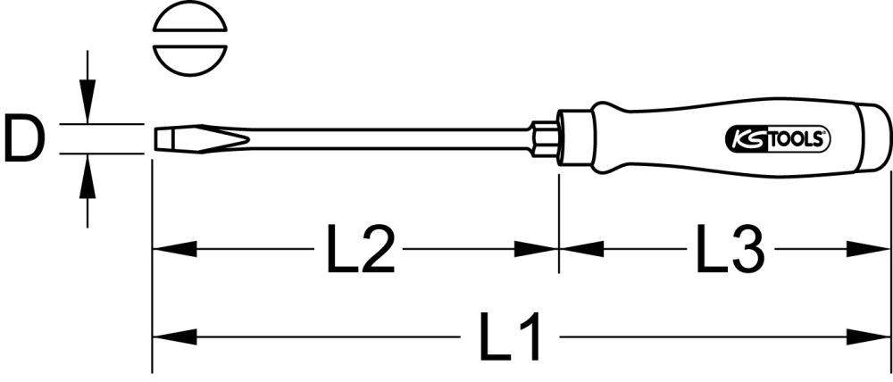 Produktbild KS Tools ERGOTORQUE WOODmax Schlag Schlitz Schraubendreher 3,5mm bild 3