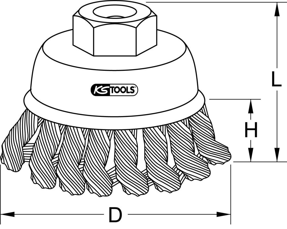 Produktbild KS Tools Rostfreie Stahldrahttopfbürste 0,5mm, Ø 65mm bild 2