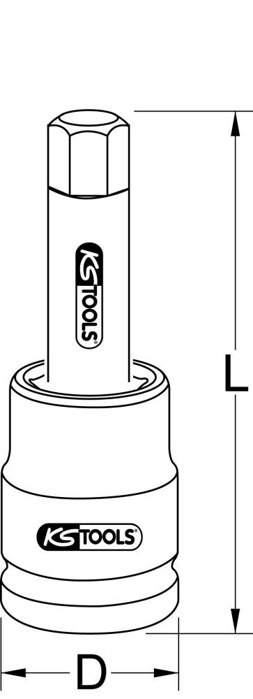 Produktbild KS Tools 3/4 Zoll Kraft Bit Stecknuss Innensechskant lang 19mm bild 2