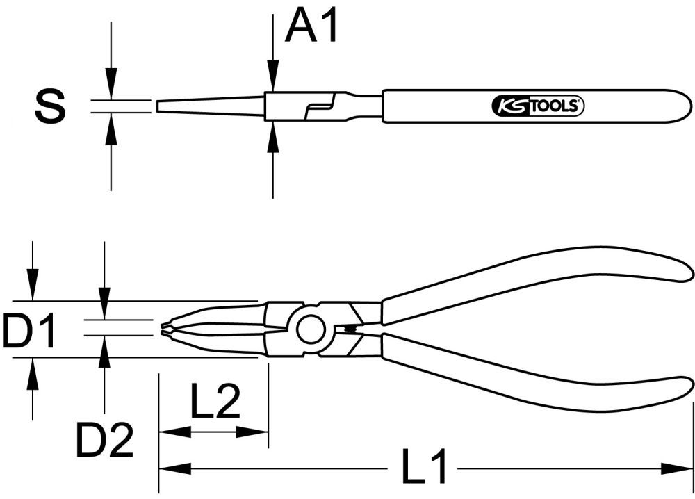Produktbild KS Tools Seegeringzange für Innensicherungsringe 130mm bild 2