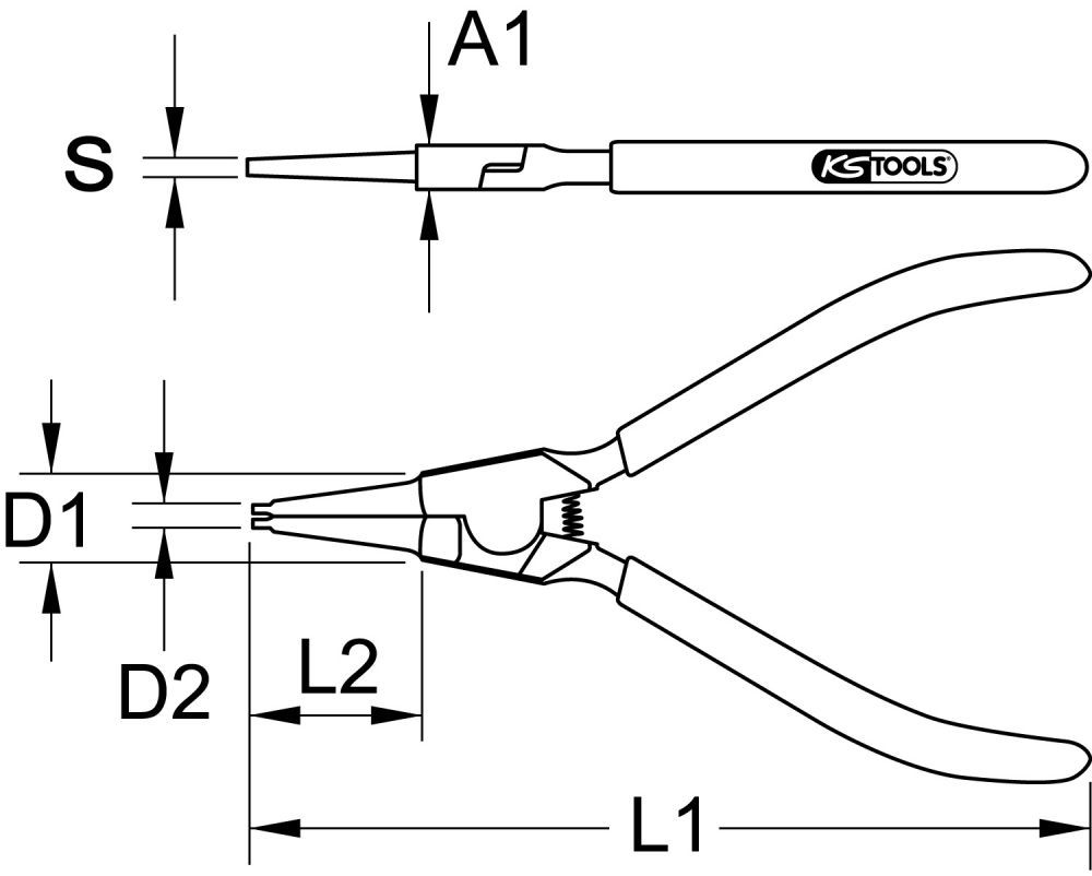 Produktbild KS Tools Seegeringzange für Außensicherungsringe 130mm bild 2