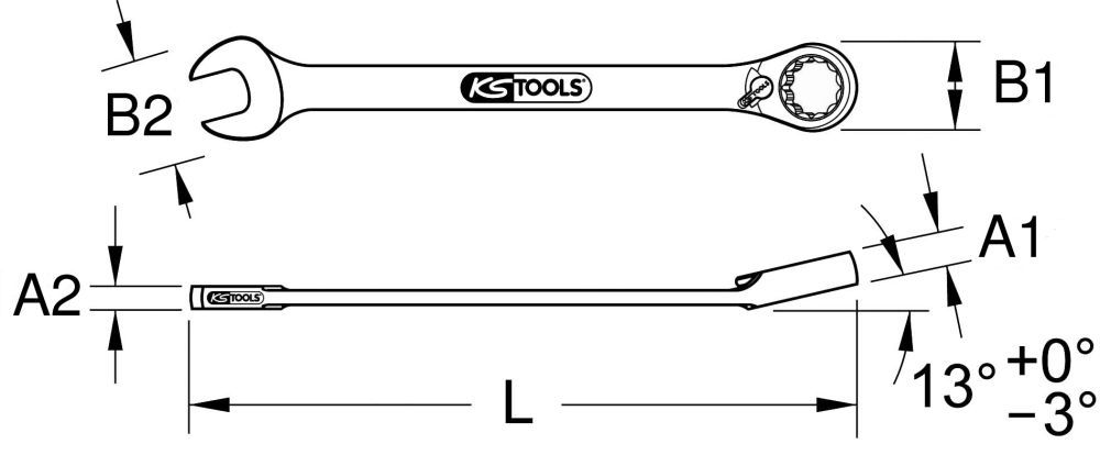 Produktbild KS Tools DUO GEARplus Ringmaulschlüssel Maul Ratschenfunktion 13 mm umschaltbar bild 2