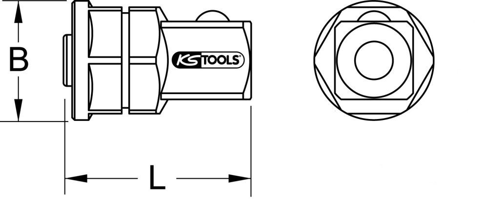 Produktbild KS Tools GEARplus RINGSTOP Stecknuss Adapter 1/2 Zoll x 19mm bild 2