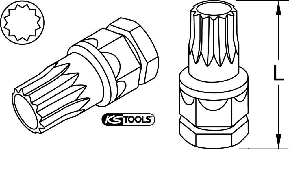 Produktbild KS Tools Micro Bit für Vielzahn Schrauben 5mm bild 2