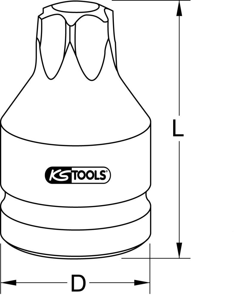 Produktbild KS Tools 3/4" Kraft-Bit-Stecknuss Torx mit Bohrung, kurz, TB70 bild 2