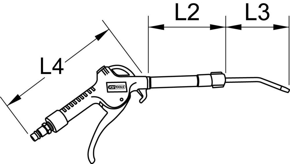 Produktbild KS Tools Teleskop-Druckluft-Ausblaspistole 90-190mm mit Schutzschild bild 3