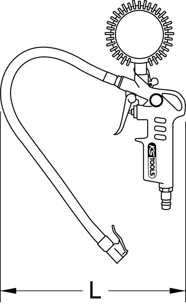 Produktbild KS Tools Geeichter Druckluft-Reifenfüllmesser, 0-10 bar bild 2