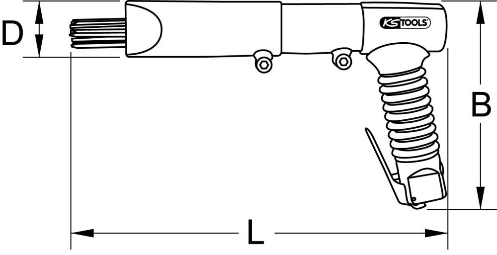 Produktbild KS Tools Druckluft Nadelentroster 3/8 Zoll max 6,3 bar 1/4 Zoll PT bild 3