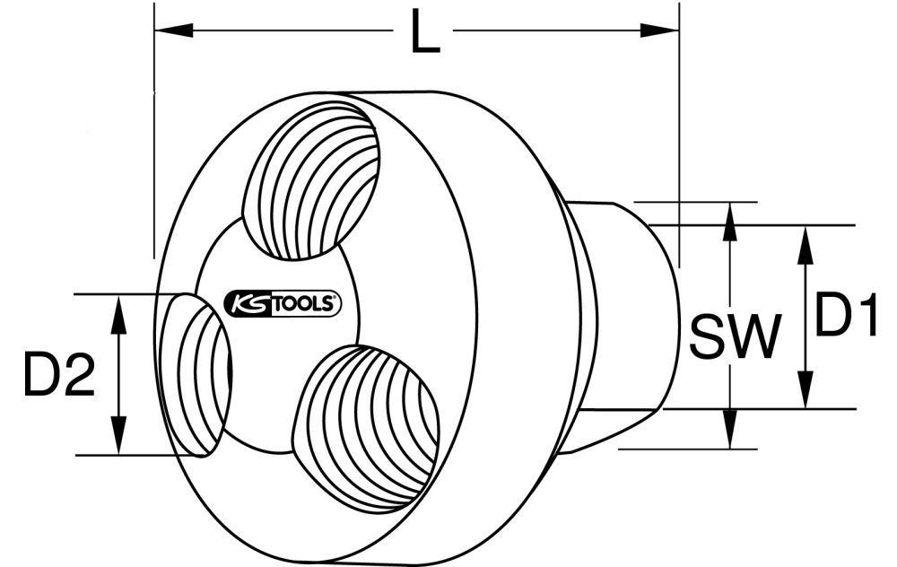 Produktbild KS Tools 1/4 Zoll Messing Druckluft 3 fach Verteiler 41mm bild 3