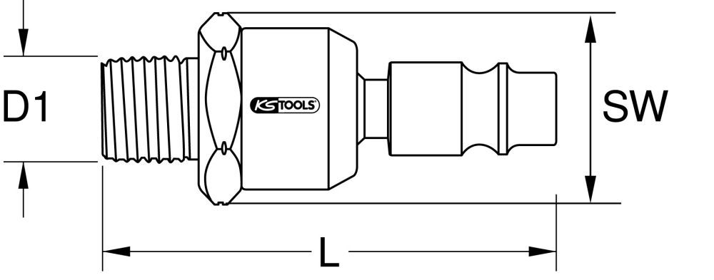Produktbild KS Tools 1/4 Zoll Metall Kugelgelenk Stecknippel 56mm bild 3