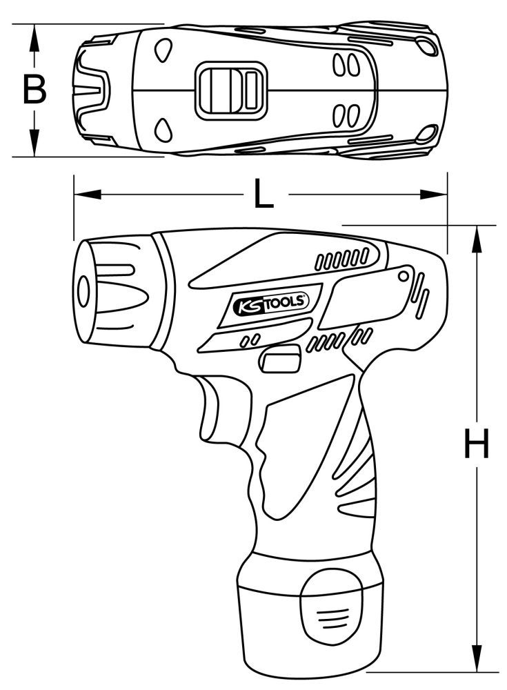 Produktbild KS Tools 1/4'' Akku-Bit-Schrauber, 24Nm, 400 U/min 10,8V, ohne Akku und Ladegerät bild 3