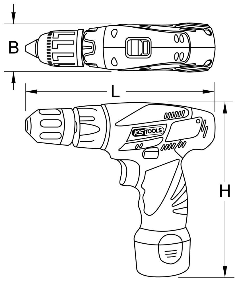 Produktbild KS Tools Akku-Bohr-Schrauber, 24Nm, 1.870 U/min 10,8V, mit 2 Akkus und 1 Ladegerät bild 2