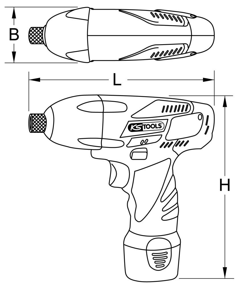 Produktbild KS Tools Akku Bit Schlagschrauber 1/4 Zoll 117Nm 1.870 U/min mit 2 Akkus und 1 Ladegerät bild 2