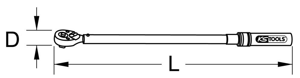 Produktbild KS TOOLS 1 Zoll Industrie Drehmomentschlüssel umschaltbar 300-1500 Nm bild 2