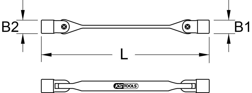 Produktbild KS Tools CLASSIC Doppel Gelenkschlüssel 21 x 23mm bild 5