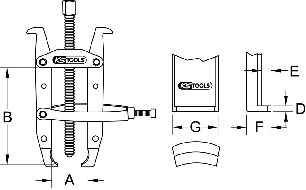 Produktbild KS Tools Universal Abzieher 2 armig mit Spannbügel 150x270mm bild 2