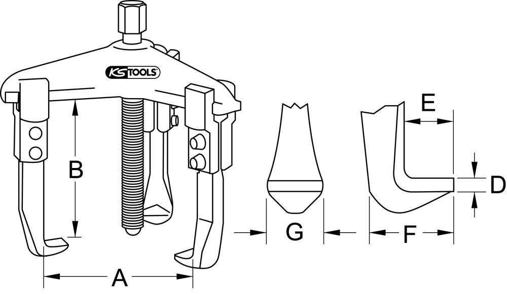 Produktbild KS Tools Schnellspann Abzieher 3 armig 60-200mm bild 2