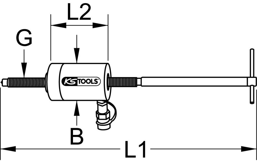 Produktbild KS TOOLS Hohlkolben Hydraulik Zylinder mit Spindel 20t bild 2