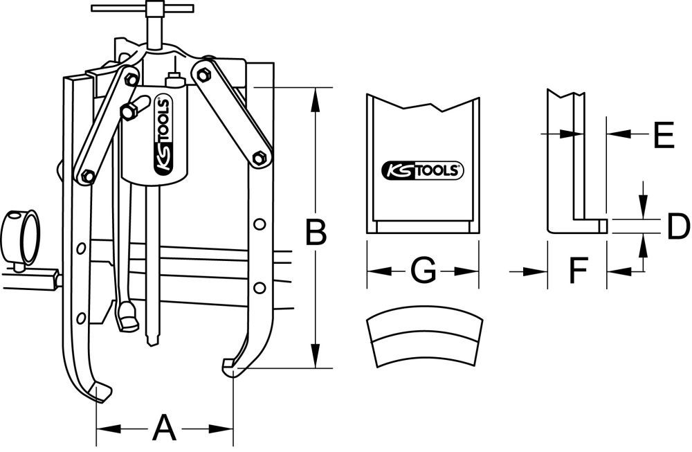 Produktbild KS TOOLS Universal Abzieher 3-armig 20t 290mm bild 2