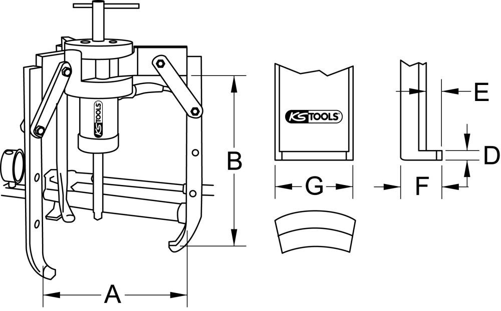Produktbild KS TOOLS Universal Abzieher 3-armig 20t 270mm bild 2